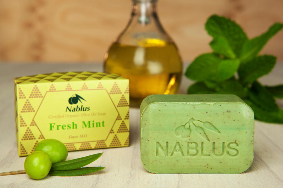 Nablus Natural Organic Ecocert Certified Olive Oil Soap Fresh Mint 10