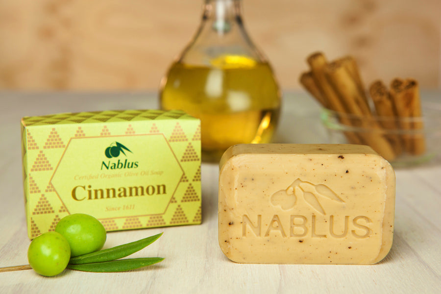Nablus Natural Organic ECOCERT Certified Olive Oil Soap-Cinnamon (100 Gm)