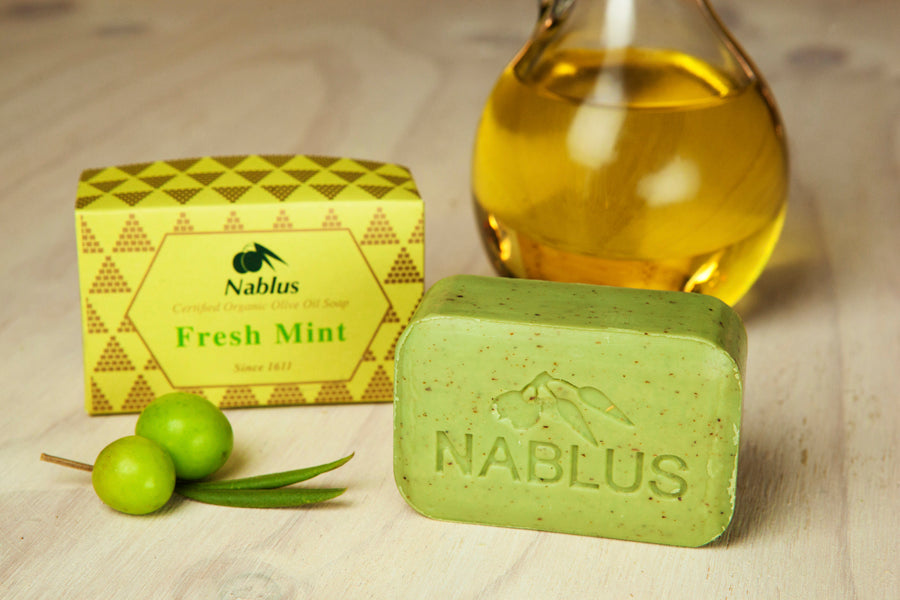 Nablus Natural Organic ECOCERT Certified Olive Oil Soap-Fresh Mint (100 Gm)